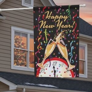 Briarwood Lane Happy New Year Double-Sided House Flag (EUC)